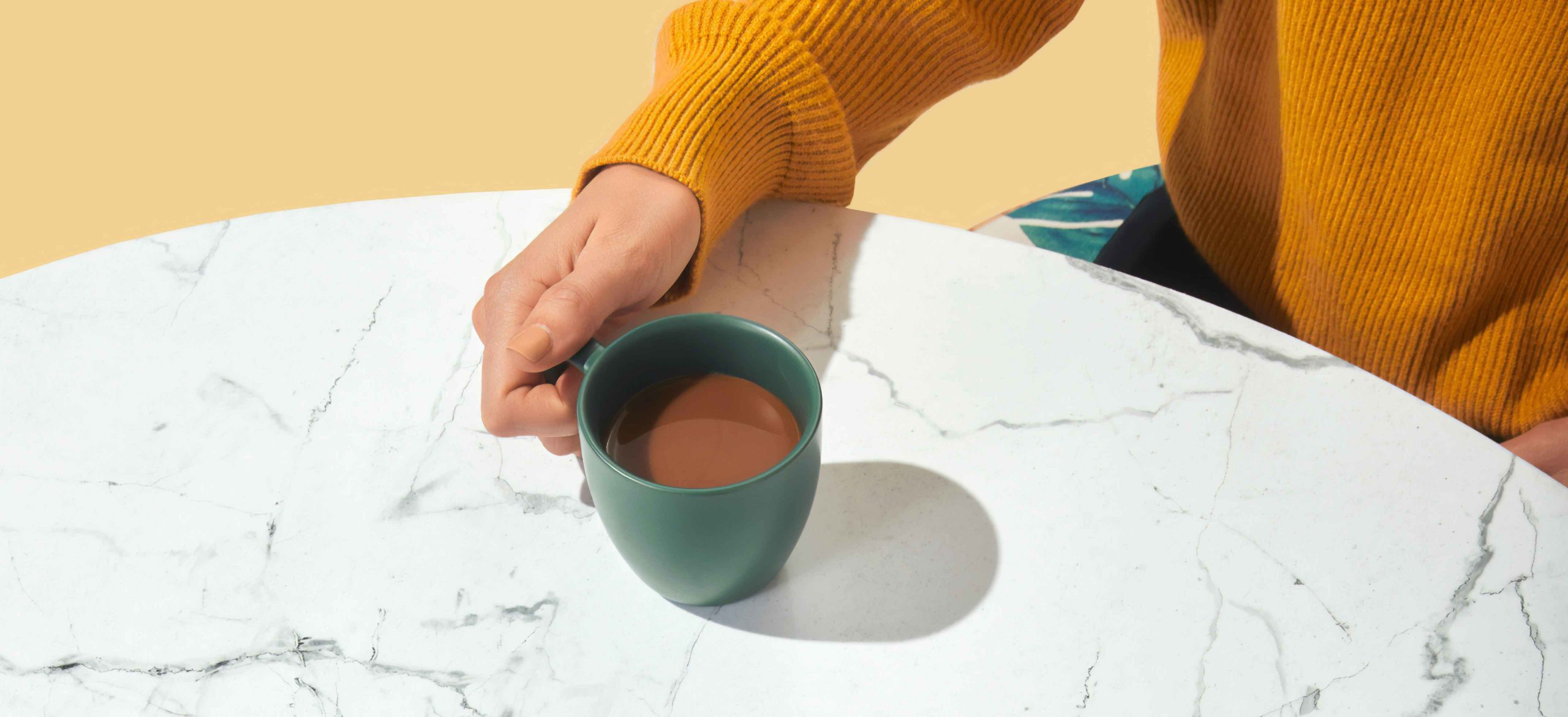 Person drinking coffee